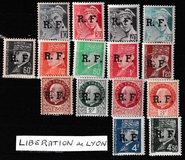 timbres (41) France neufs** Libération de LYON série complète