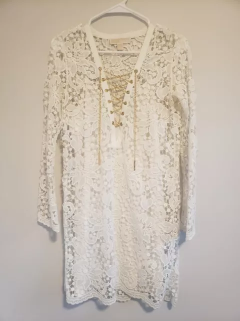 michael kors dress xs long sleeve white dress