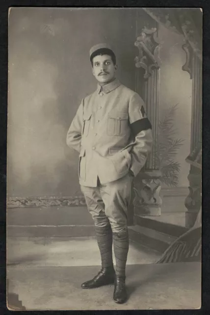 Cpa Carte Photo militaire 245e régiment d'infanterie de réserve d'Orléans