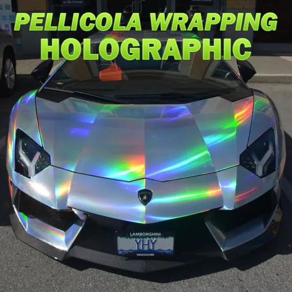 PELLICOLA ADESIVA OLOGRAFICA LASER CHROME SILVER car wrapping HOLOGRAPHIC  EUR 9,00 - PicClick IT
