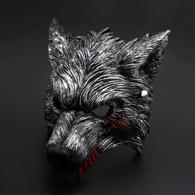 Adult Men's MASQUERADE Wolf Werewolf Devil Demon Costume Half Face MASK VENETIAN