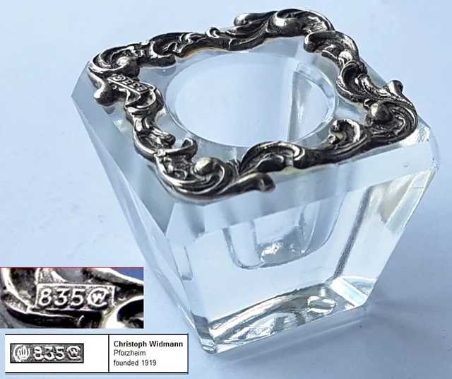 1. De 6. Soporte de Vela, Cristal de Vidrio, 835er Plata, Widmann C191