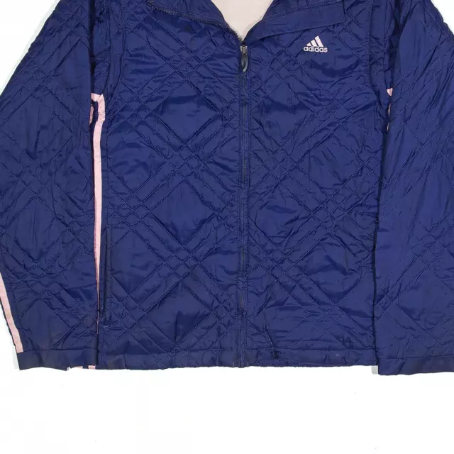 ADIDAS Quilted Jacket Blue Girls XL 5