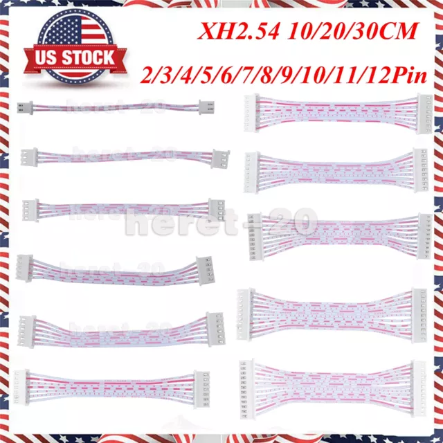 JST-XH2.54mm Pitch Connector Cable Female to Female 2/3/4/5/6/7/8/9/10/11/12 Pin