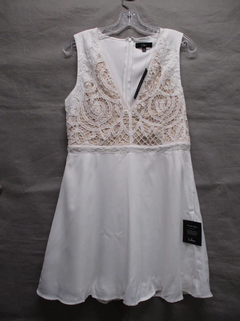 Florentia white crochet sales lace skater dress