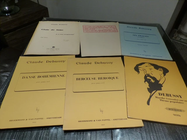 Lot 6 partitions Claude Debussy pour piano