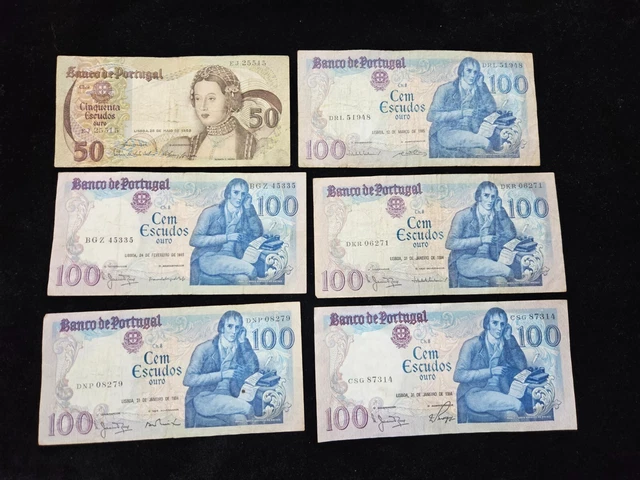 Portugal Mix Escudos Banknote (6 pieces)