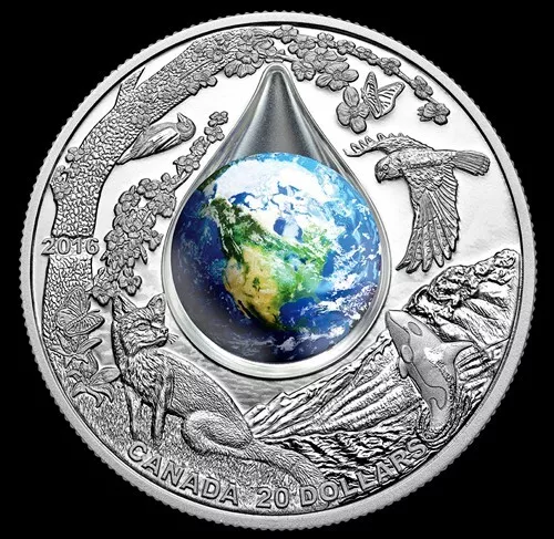 Mother Earth $20 2016 1Oz 3D Pure Fine Silver Proof Canada Coin