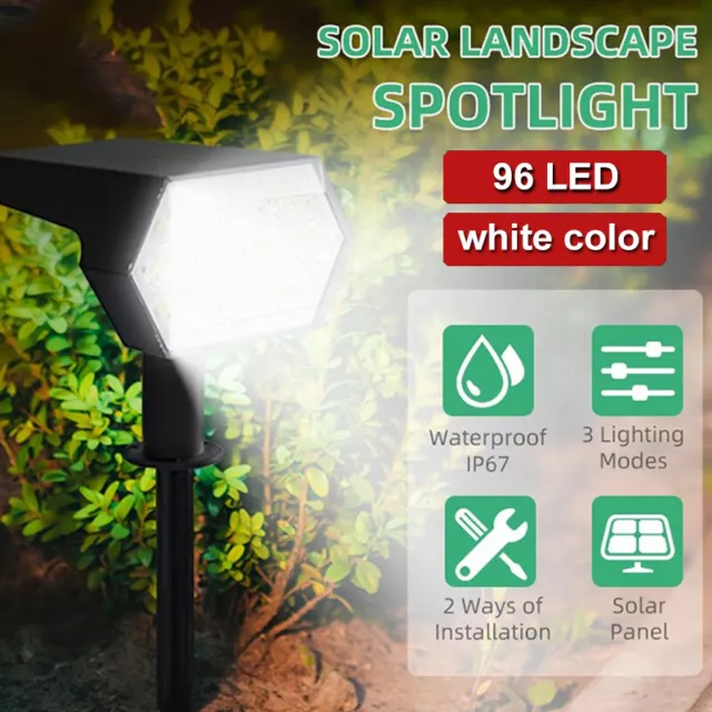 Solar Spot Lights 92 LED Garden Pathway Lawn Fence Lamp Landscape Spotlight