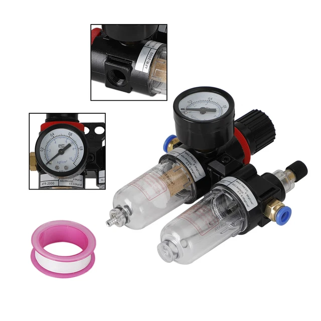 Filtre Séparateur Huile/Eau Régulateur De Compresseur D'Air 1/4" Avec Raccord