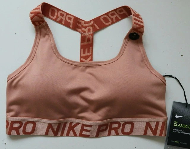 NIKE PRO CLASSIC Medium Support T-Back Sports Training Bra - Rose  Aq0150-605 - S £32.99 - PicClick UK