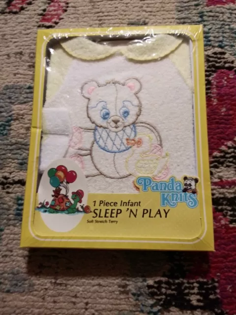 Vintage NIP unisex baby infant nursery outfit gift 12-18 mo baby outfit Panda