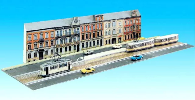 Straßenbahn H0 Tram Kulissenset (ohne Fahrzeuge), Karton Bausatz, Maßstab  1:87