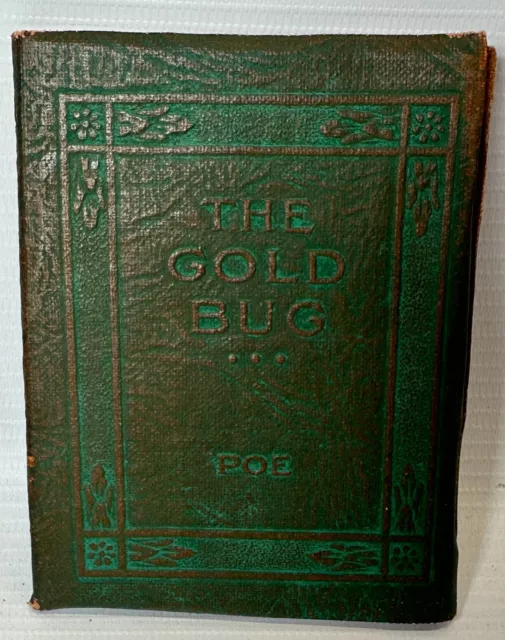 Antique Little Leather Library Books c1920~Edgar Allen Poe~ The Gold Bug