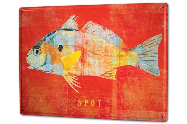 Plaque émaillée XXL Poissons Ange lieu de poissons Maison Du Pêcheur
