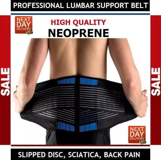 Adjustable Neoprene Double-Pull Lumbar Support Lower Back Belt Brace Pain Relief 2