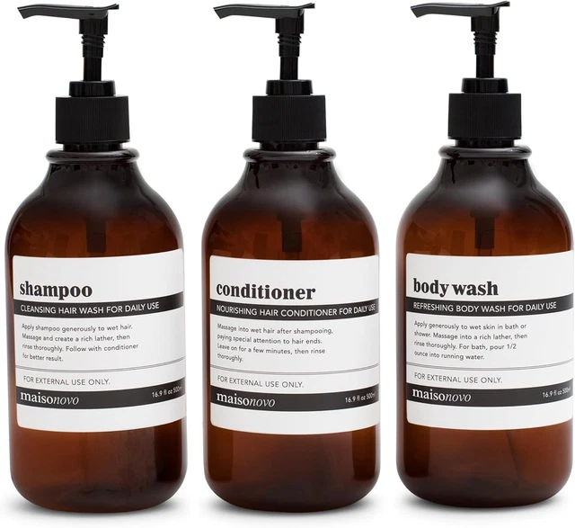 Sonhomay Dispenser di sapone da 350 ml senza foratura Dispenser di sapone doccia a parete Dispenser per shampoo gel doccia per casa hotel ristorante