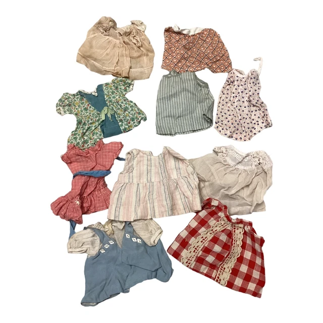 Vintage Lot of 10 Piece Doll Dress Clothes Patsy Ann Shirley Temple Vogue Ideal