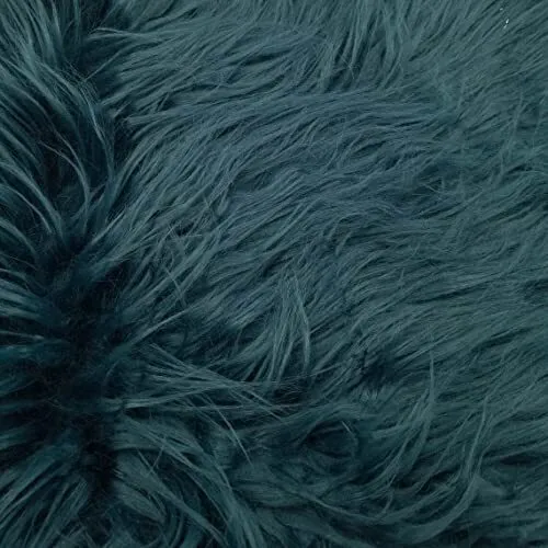 Texco Faux Fur Fabric Long Pile Mongolian, Teal 1 Yard