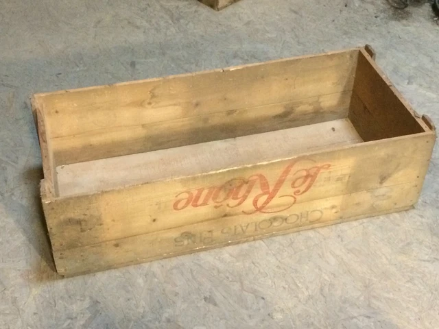 Ancienne Caisse En Bois Publicitaire – Chocolats Fins Le Rhône – Vintage Déco