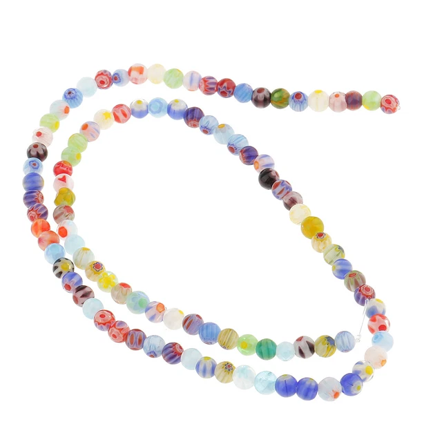 Vente En Gros Millefiori Perles de Verre Rondes En Vrac Lampwork DIY 4mm / 6mm /