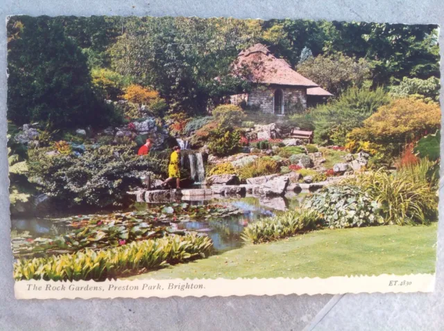 used Postcard - The Rock Gardens, Preston Park, Brighton, Sussex
