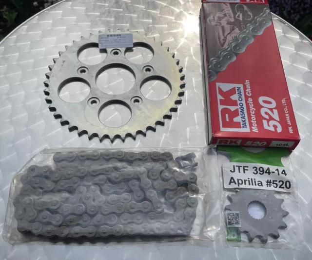 RK Set Cadenas Aprilia Pegaso 125 ,Año Fab. 89 99,14 42 104,Kit de Cadena,520