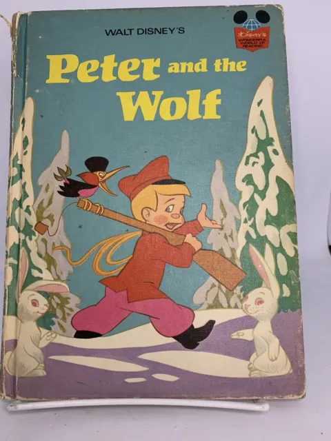 Walt Disney's Peter and The Wolf Wonderful World of Reading Hard Cover Book 1974