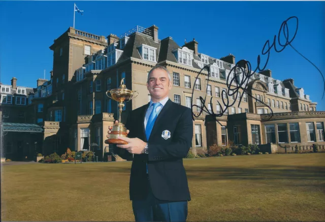 Paul McGINLEY SIGNED AUTOGRAPH 12x8 Photo AFTAL COA Ryder Cup CAPTAIN Gleneagles