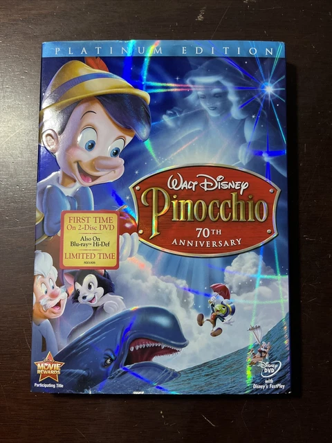 Pinocchio (DVD, 2009, 2-Disc Set, 70th Anniversary Platinum Edition) Brand New