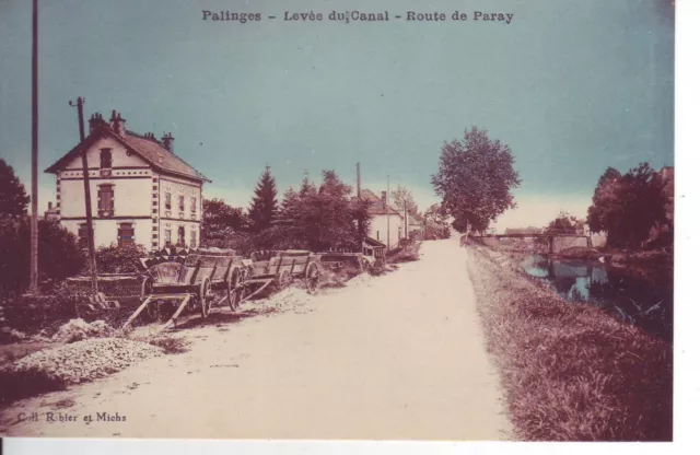 CPA 71 PALINGES Levée du Canal - route de Paray