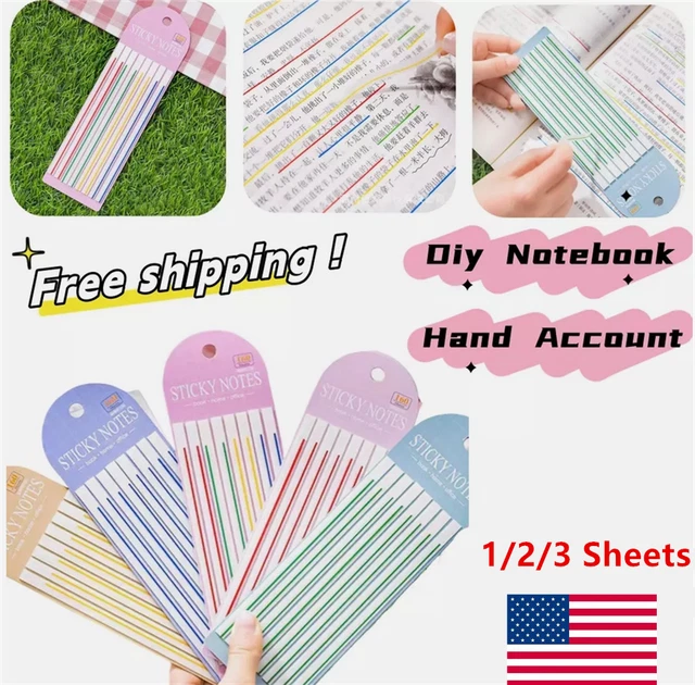FLAGS STICKY NOTES with Line Long Sticky Notes Labels Writable Index ...