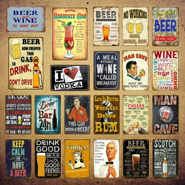 Vodka Metal Tin Signs Man Vintage Beer Plate Drink Poster Wall Pub Bar Decor Art