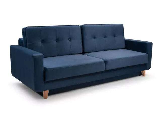Ausklappbares Sofa TIVOLI mit Stauraum, blaue Farbe, MOBELD