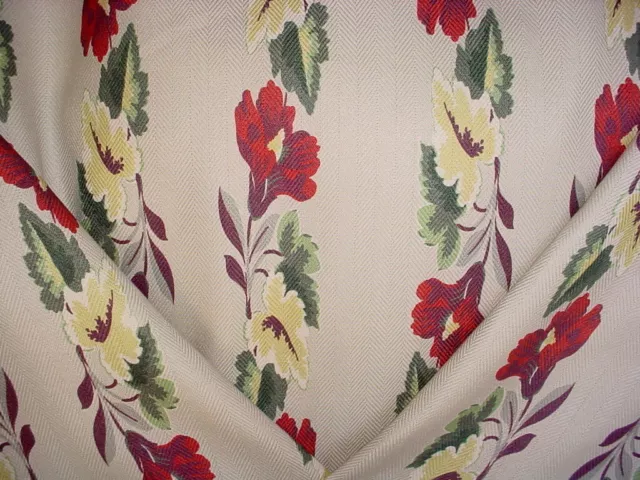 21-1/4Y Lee Jofa Ecru Citronella Printed Floral Linen Upholstery Fabric