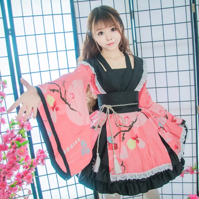 Japanese Style Kawaii Girls Dance Kimono Lolita Dress Yukata Dancing Dress Cos