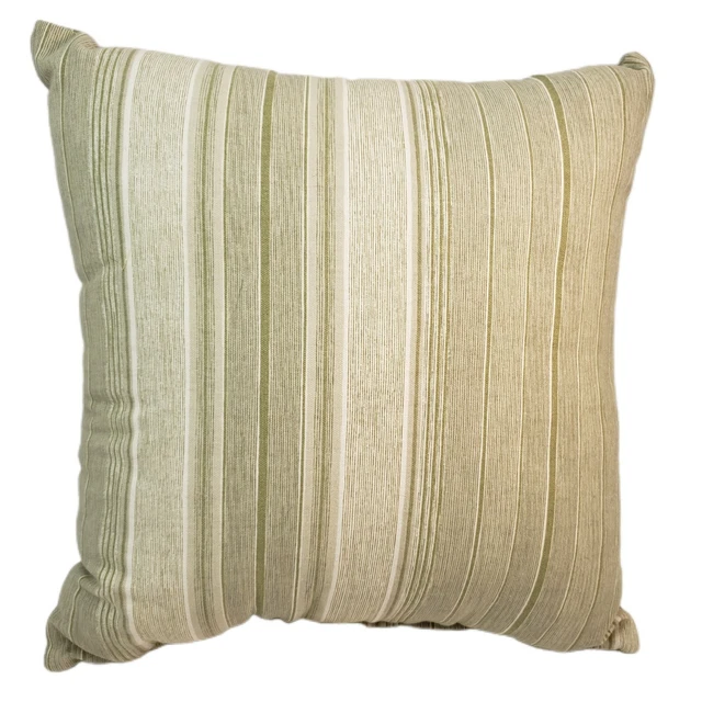Almohada cuadrada Waverley Throw 100 % algodón 17" a rayas decorativas verde multitono