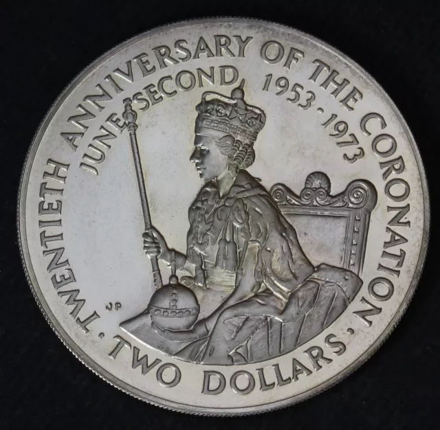 COOK ISLANDS 2 Dollars 1973 Proof - Silver 0.925 - Coronation - 1305