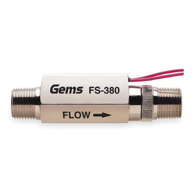 GEMS SENSORS FS-380, 179992 Liquid Flow Switch,Piston,SPST,20VA