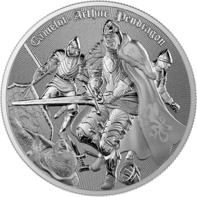 2023 Niue Camelot Arthur Pendragon 1 oz Silver BU Coin in Capsule Mintage 10000