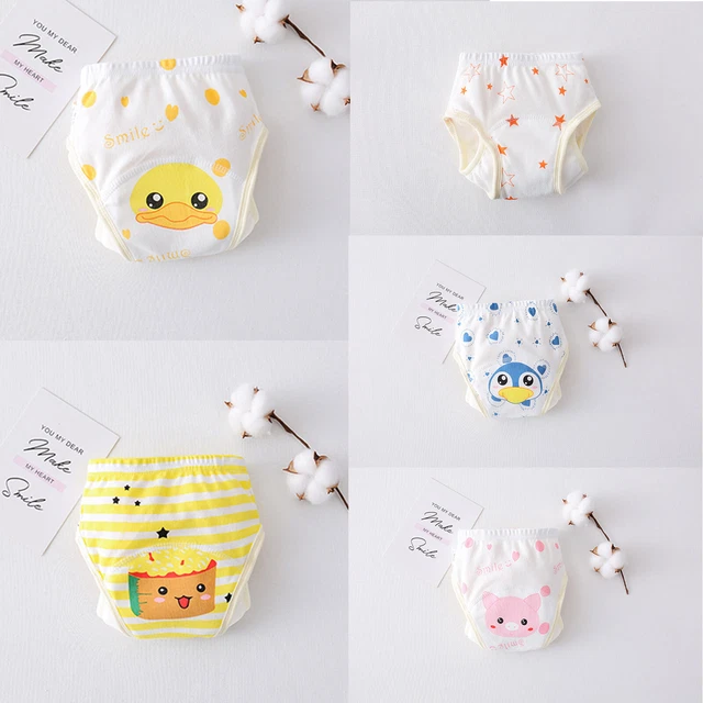 Cartoon Cute Baby Gauze Waterproof And Leak-proof Diaper Baby Learning Pants US