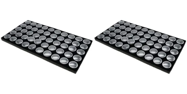 50 Gem Jar Black Foam Jewelry Tray Insert Gemstone Display Clock Parts 2 Pack