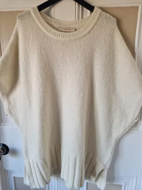 Gomaye ladies cream alpaca / wool sleeveless sweater - size Large ( oversize )