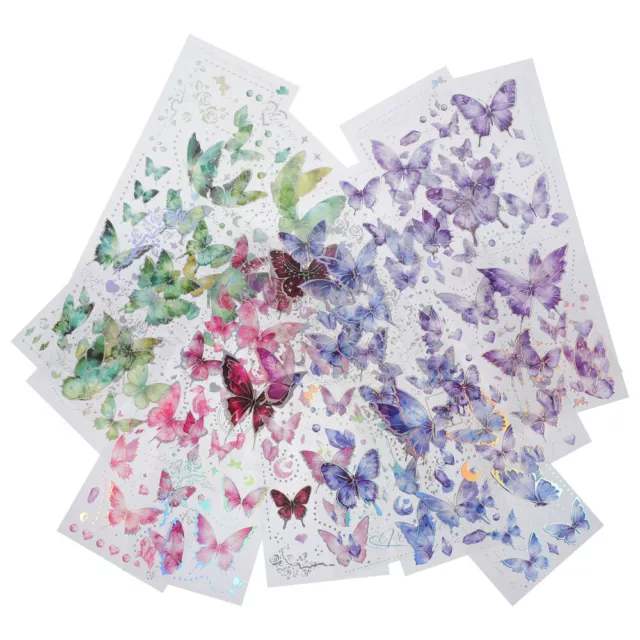 12 Sheets Scrapbooking Stickers Decorative Butterfly Stickers Butterfly Pattern