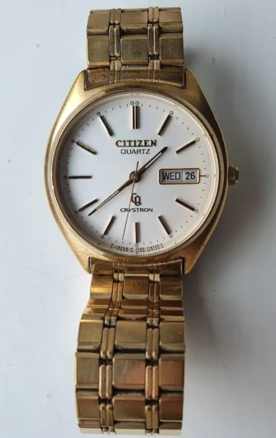 Vintage Citizen Quartz Crystron Gents Wristwatch
