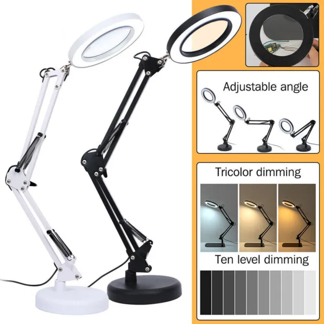 Magnifying Glass with LED Light Magnifier Crafts Book Reading Light Desk Lamp