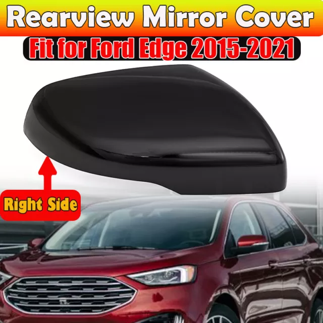 Right Passenger Rear View Side Mirror Cover  Glossy Black For Ford Edge 2015-21