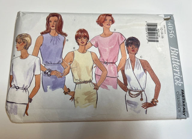NWT Butterick Sewing Pattern 4056 Classic Y2K Base Layer Shirt Size 12,14,16 UC