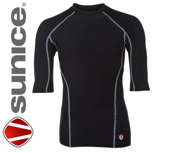 Sunice Men's Skin Base Compression Top Stretch Layer Black LARGE LONG LENGTH New