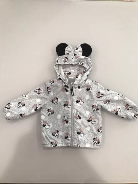 Girls H&M Disney Minnie Mouse Jacket - Size 1 - Fleece Lined - Removable Hood